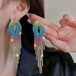 Colorful Sparkling Dangle Earrings